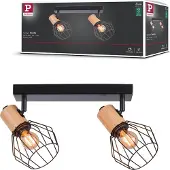 Paulmann Lanka, Nedtryckbar spotlight, E14, 2 lampor, 20 W, 230 V, Svart