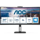 AOC V5 CU34V5CW, 86,4 cm (34), 3440 x 1440 pixlar, Wide Quad HD, LED, 4 ms, Svart