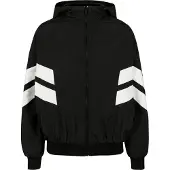 Urban Classics Övergångsjacka 'Crinkle Batwing' svart / vit