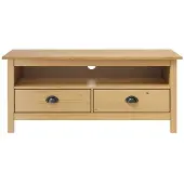 vidaXL TV-bänk Hill honungsbrun 110x40x47 cm massiv furu