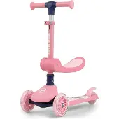 Milly Mally Trehjulig sparkcykel för barn Scooter Fuzzy Pink