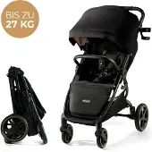 Kinderkraft Mitzy, Sufflett, Lättviktsvagn, Alla, Fasta hjul, Hopfällbar, Svart