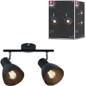 Paulmann Davy, Utanpåliggande spotlight, E27, 2 lampor, Svart