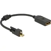 DeLOCK - DisplayPort-adapter - DisplayPort (hona) till Mini DisplayPort (hane) - 25 cm - tumskruvar - svart