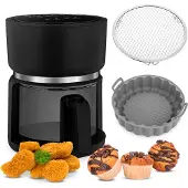 4Swiss ABB-G24 Pure Glass Black non-fat fryer.