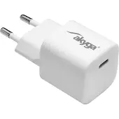 Akyga AK-CH-22 USB-laddare 25 W 1x USB-C Power Delivery Vit Inomhus