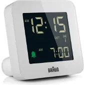 Braun BC09-DCF, Digital väckarklocka, Torg, Vit, 12/24h, LCD, Batteri