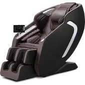 Vevor massagefåtölj, 4D helkroppsfåtölj med nollgravitation och SL-spår, yogastretch, AI-röststyrning, värme, fotrulle, infällbar pedal, 36 krockkuddar, LCD-skärm, armstödskontroller, rullande bas