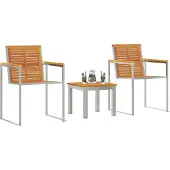 vidaXL Solstol 3 pcs Brun Massivt Akaciaträ