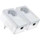 TP-LINK TL-PA4010PKIT AV500+ Powerline Kit with AC Pass Through - PowerLine adaptersats HomePlug AV (HPAV) - vägginsticksbar (paket om 2)