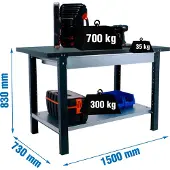 Simonwork (bancos De Trabajo) Bt6 Pro Box Arbetsbänk 830x1500x730 Mm