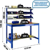 Simonwork (bancos De Trabajo) Bt1 Metallhylla 1445x1510x760 Mm
