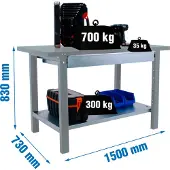 Simonwork (bancos De Trabajo) Bt6 Pro Box Arbetsbänk 830x1500x730 Mm