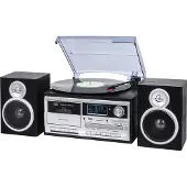 Trevi TT 1072, Skivtallrik med direktdrift, Halvautomatisk, Svart, Silver, 33,45,78 RPM, 33,45,78 RPM, Rotations-