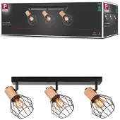 Paulmann Lanka, Nedtryckbar spotlight, E14, 3 lampor, 230 V, Svart