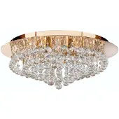 Searchlight Kristall taklampa Hanna, dimbar, Genomskinlig / transpare, Vardagsrum / matsal, Metall, Taklampa