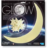 Kärkkäinen Décoration murale - 4M - KIDZ LABS - Lune et Etoiles lumineuses - Jaune - Enfant - Mixte