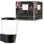 Paulmann Vägglampa utomhus Bako, dimbar, Svart, Aluminium / grå / zink, Modern, Utomhusvägglampa
