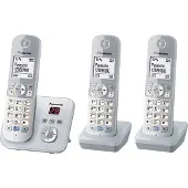 Panasonic KX-TG6823 - Trådløs telefon DECT - perlesølv + 2 ekstra telefonrør (Tysk model, telefonsvarerfunktionen virker ikke i DK/SE)
