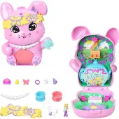 Mattel Polly Pocket Bunny Tea Party Compact Set - 1 liten docka, 2 kaninfigurer och tillbehör (JCR40)
