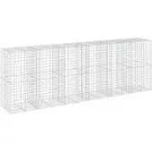 vidaXL Gabionkorg med skydd 600x100x200 cm galvaniserat järn
