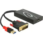 DeLOCK - Videokonverterare - DVI - DisplayPort - svart - detaljhandel