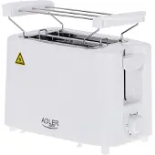 Adler AD 3223, 2 skivor, Vit, Rotations-, 750 W, 900 W, 0,75 m