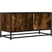 vidaXL Tv-bänk rökfärgad ek 80x34,5x40 cm konstruerat trä och metall