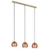 Eglo Rocamar - Hängande lampa - 3 uttag - E27 - klar, koppar