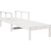 vidaXL Solsäng vit 199,5x62x55 cm massiv furu