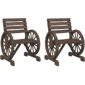 vidaXL Set med 2 Trädgårdsstolar, Fåtöljer med Ryggstöd, Sittplatser med Armstöd Terrass Balkong Patio Utomhus, Trä av 365102