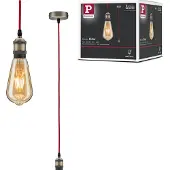 Paulmann Eldar 50386 Takbelysning LED E27 Röd, Nickel (borstad)