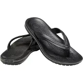 Crocs Herr Crocbrand Flip Flop i Svart Grå