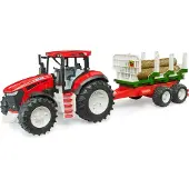 BRUDER ROADMAX Traktor med timmersläp Bruder
