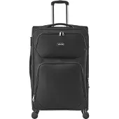 Vevor Mjukt expanderbart bagage med spinnhjul, 24 tum / 71 cm mjukt rutigt stort bagage, lätt rutig resväska med expanderbart blixtlåsförsett fack och TSA-lås, svart
