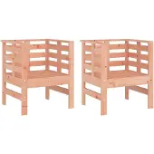 vidaXL Trädgårdsstolar 2 st 61,5x53x71 cm massiv douglasträ