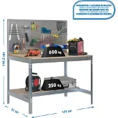 Simonwork (bancos De Trabajo) Bt2 Metallhylla 1445x1210x610 Mm