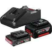 Bosch Professional GBA 18V 2.0 Ah + 4.0 Ah Laddare 1600A01ZS9 inkl. 2x batterier