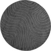 vidaXL Områdesmattor Rund PALMERAS Antracit Ø 120 CM Polyester