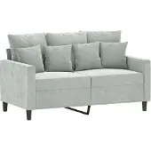vidaXL 2-sitssoffa ljusgrå 120 cm sammet