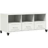 vidaXL Tv-bänk vit 100,5x39x43,5 cm stål