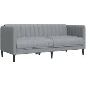 vidaXL Soffa 2-sits ljusgrå tyg