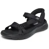 SKECHERS för kvinnor. 141481 Sandalias Slip-ins: GO WALK Flex - Illuminate svart (41), Karta, 1 till 3 cm, Kardborreband, Casual