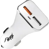 Akyga AK-CH-08 - Strömadapter för bil - 15 Watt - 3 A - QC 3.0 - 2 utdatakontakter (USB) - vit