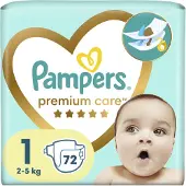 Pampers Premium Care Size 1 Disposable Diapers 72 pcs - for 2-5 kg