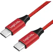 Logilink CU0156, 1 m, USB C, USB C, USB 2.0, Röd