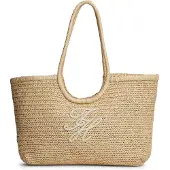 Tommy Hilfiger Raffia Textured Logo Tote Bag