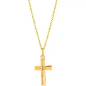 Top Gold silver kors med diamant 52 5672 1540