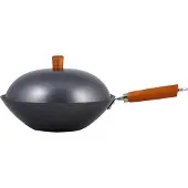 Ken Hom KH331051, Rund, Wokpanna, Svart, Kolstål, Metall, Keramiska, gas,