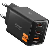 Spigen Essential 47W GaN-väggladdare - 2x USB-C, 1x USB-A - Svart